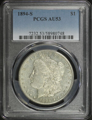 Obverse of this 1894-S Morgan Dollar PCGS AU-53