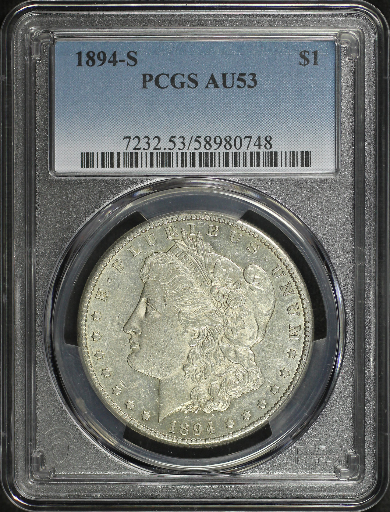 Obverse of this 1894-S Morgan Dollar PCGS AU-53