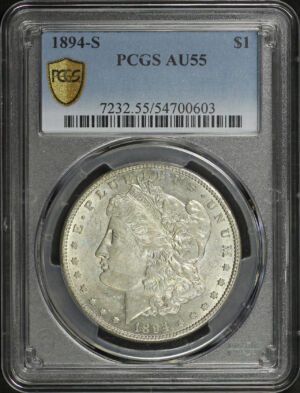 Obverse of this 1894-S Morgan Dollar PCGS AU-55