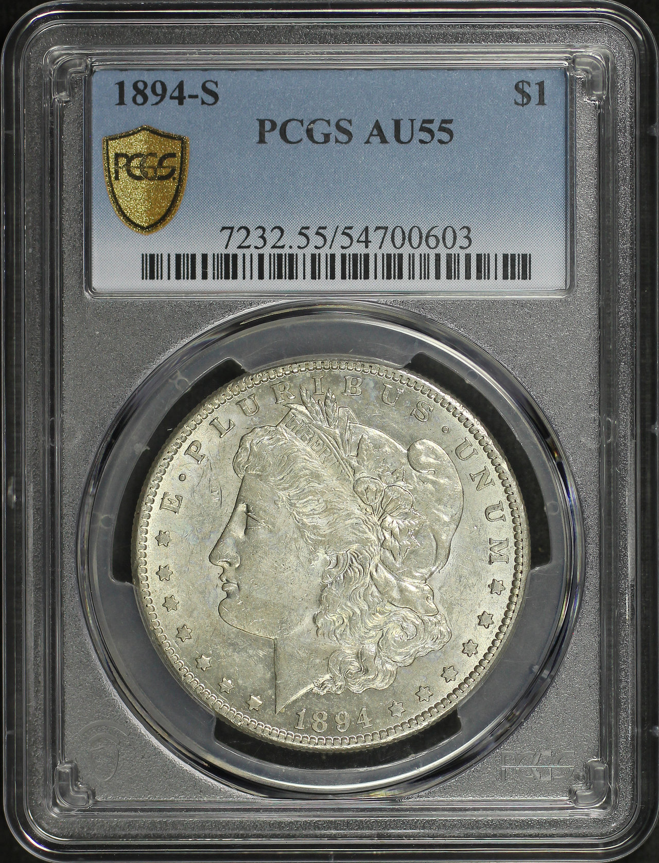 Obverse of this 1894-S Morgan Dollar PCGS AU-55