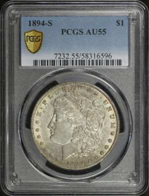 Obverse of this 1894-S Morgan Dollar PCGS AU-55