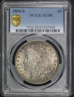 Obverse of this 1894-S Morgan Dollar PCGS AU-58