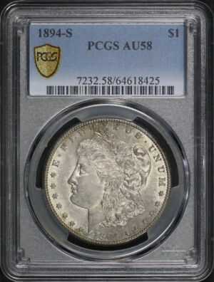 Obverse of this 1894-S Morgan Dollar PCGS AU-58