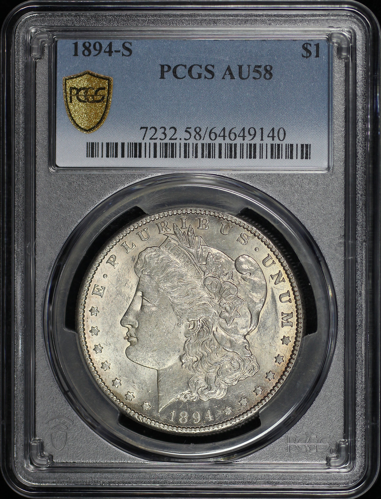 Obverse of this 1894-S Morgan Dollar PCGS AU-58
