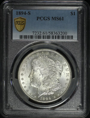 Obverse of this 1894-S Morgan Dollar PCGS MS-61
