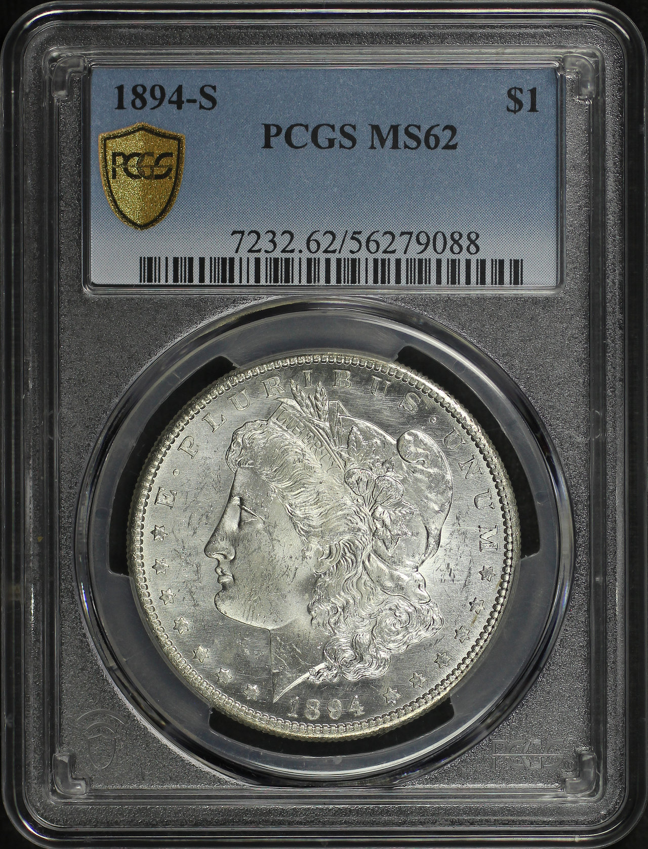 Obverse of this 1894-S Morgan Dollar PCGS MS-62