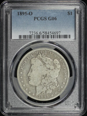 Obverse of this 1895-O Morgan Dollar PCGS G-06