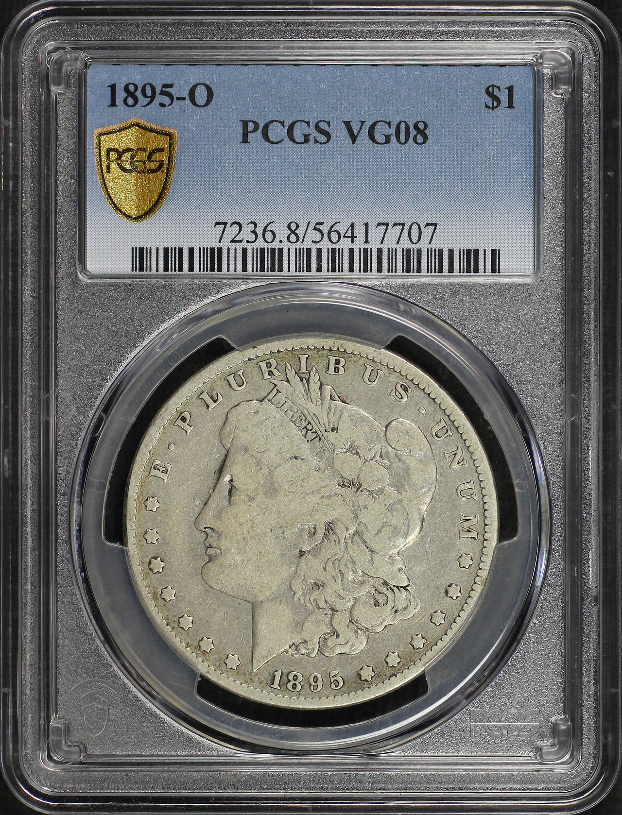 Obverse of this 1895-O Morgan Dollar PCGS VG-08