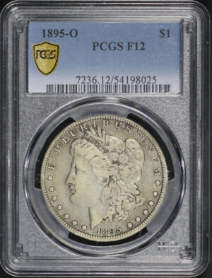 Obverse of this 1895-O Morgan Dollar PCGS F-12