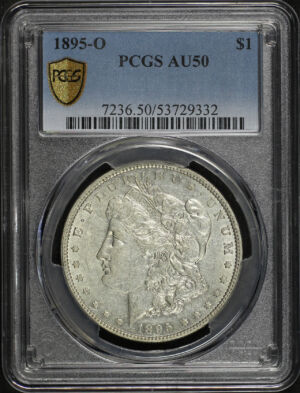 Obverse of this 1895-O Morgan Dollar PCGS AU-50