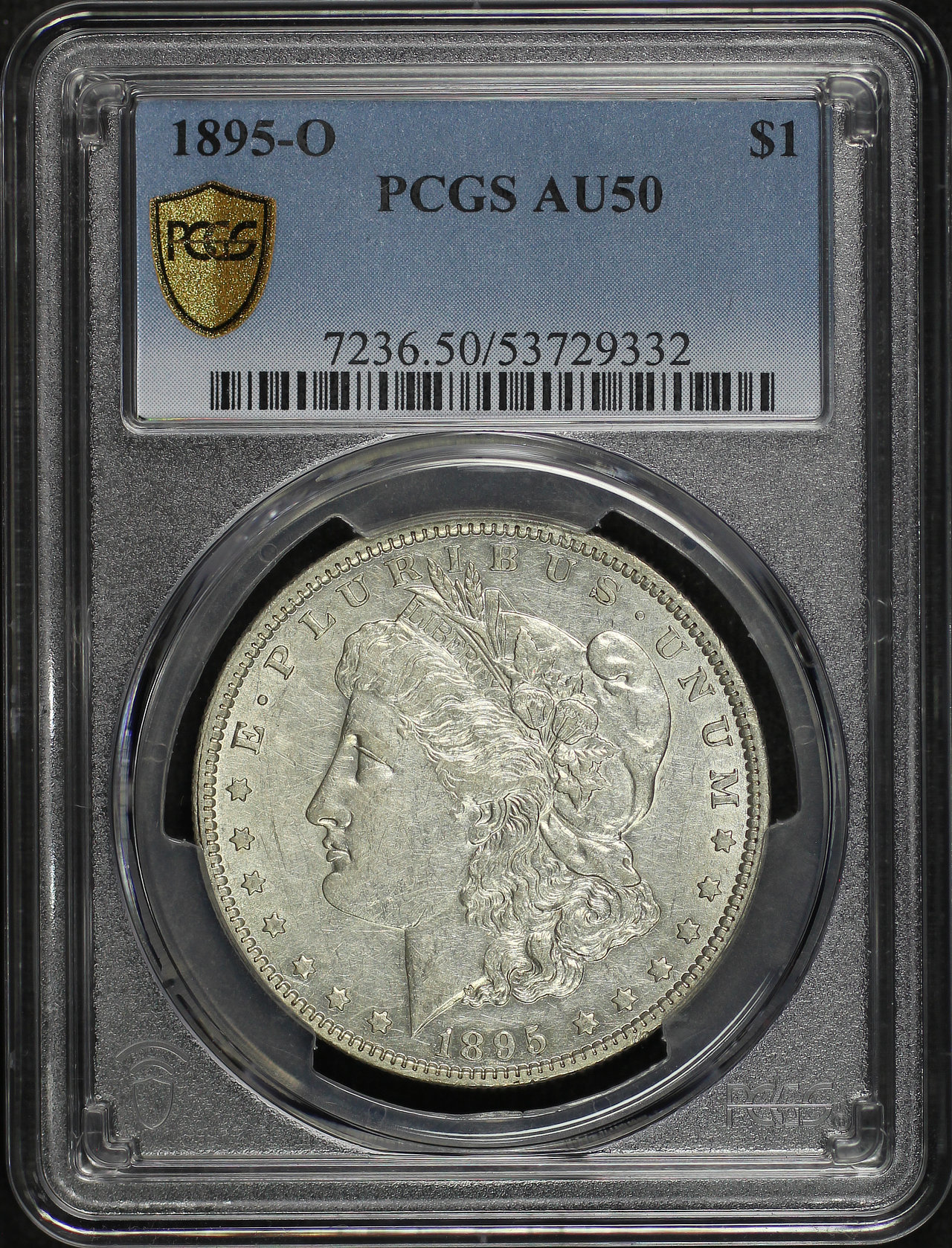 Obverse of this 1895-O Morgan Dollar PCGS AU-50