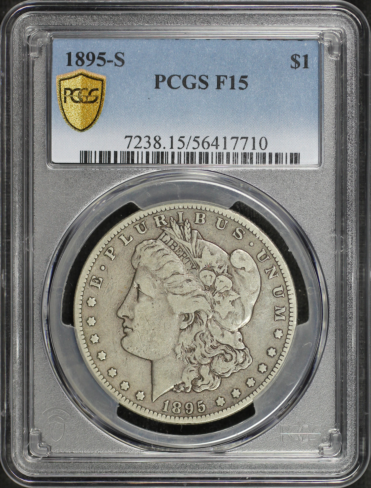 Obverse of this 1895-S Morgan Dollar PCGS F-15