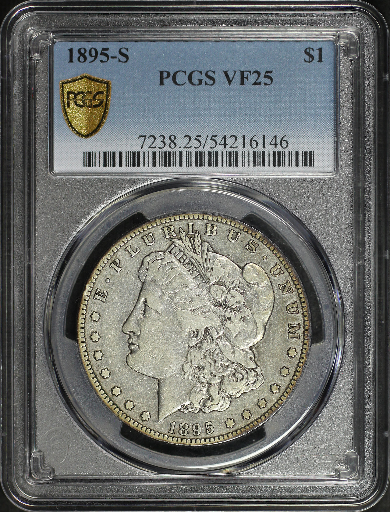 Obverse of this 1895-S Morgan Dollar PCGS VF-25