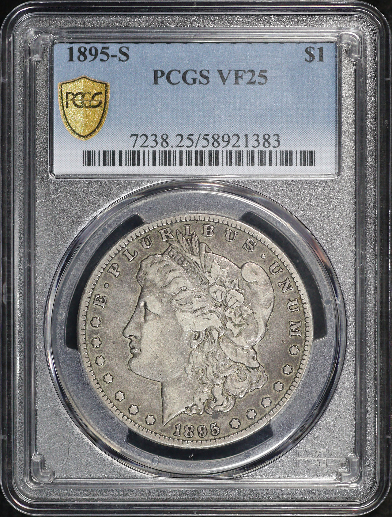 Obverse of this 1895-S Morgan Dollar PCGS VF-25