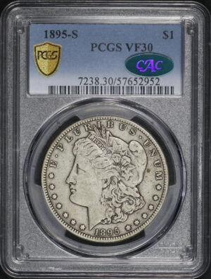 Obverse of this 1895-S Morgan Dollar PCGS VF-30 CAC
