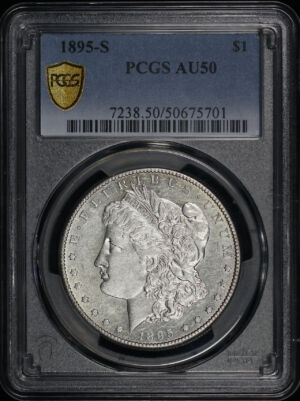 Obverse of this 1895-S Morgan Dollar PCGS AU-50