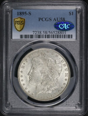 Obverse of this 1895-S Morgan Dollar PCGS AU-58 CAC