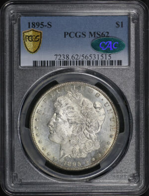 Obverse of this 1895-S Morgan Dollar PCGS MS-62 CAC