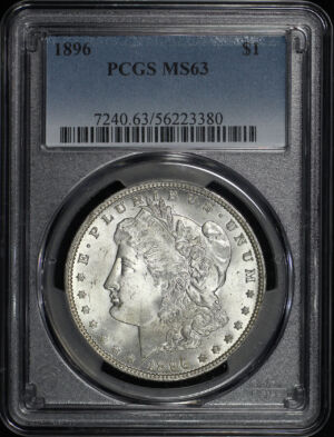 Obverse of this 1896 Morgan Dollar PCGS MS-63