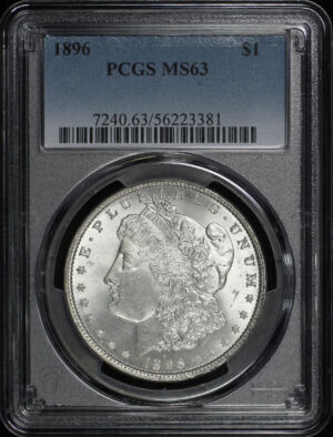 Obverse of this 1896 Morgan Dollar PCGS MS-63