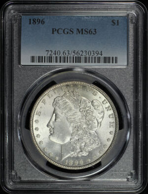 Obverse of this 1896 Morgan Dollar PCGS MS-63