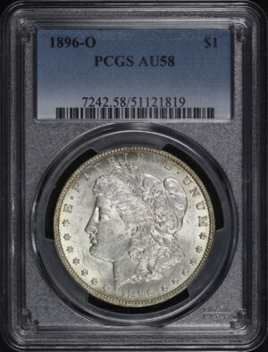 Obverse of this 1896-O Morgan Dollar PCGS AU-58