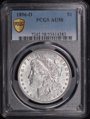 Obverse of this 1896-O Morgan Dollar PCGS AU-58