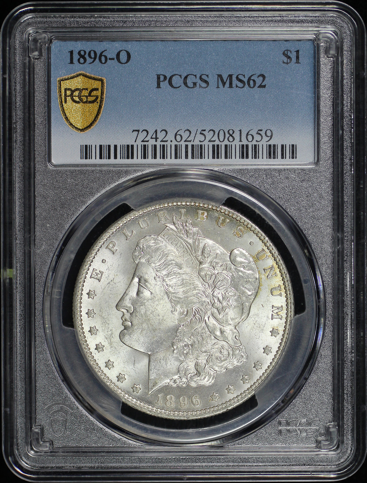 Obverse of this 1896-O Morgan Dollar PCGS MS-62