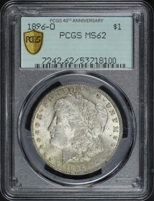 Obverse of this 1896-O Morgan Dollar PCGS MS-62 40th Anniversary