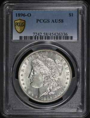 Obverse of this 1896-O Morgan Dollar PCGS AU-58