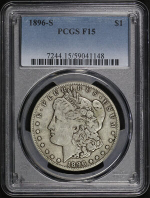Obverse of this 1896-S Morgan Dollar PCGS F-15