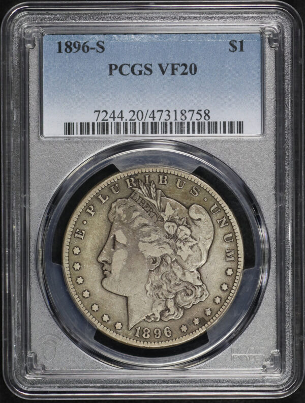 Obverse of this 1896-S Morgan Dollar PCGS VF-20