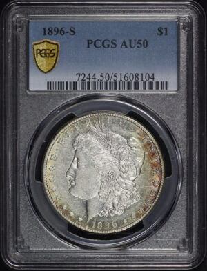 Obverse of this 1896-S Morgan Dollar PCGS AU-50