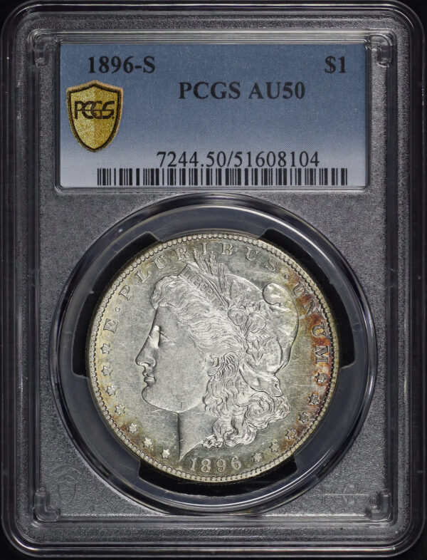 Obverse of this 1896-S Morgan Dollar PCGS AU-50