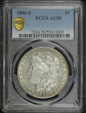 Obverse of this 1896-S Morgan Dollar PCGS AU-50