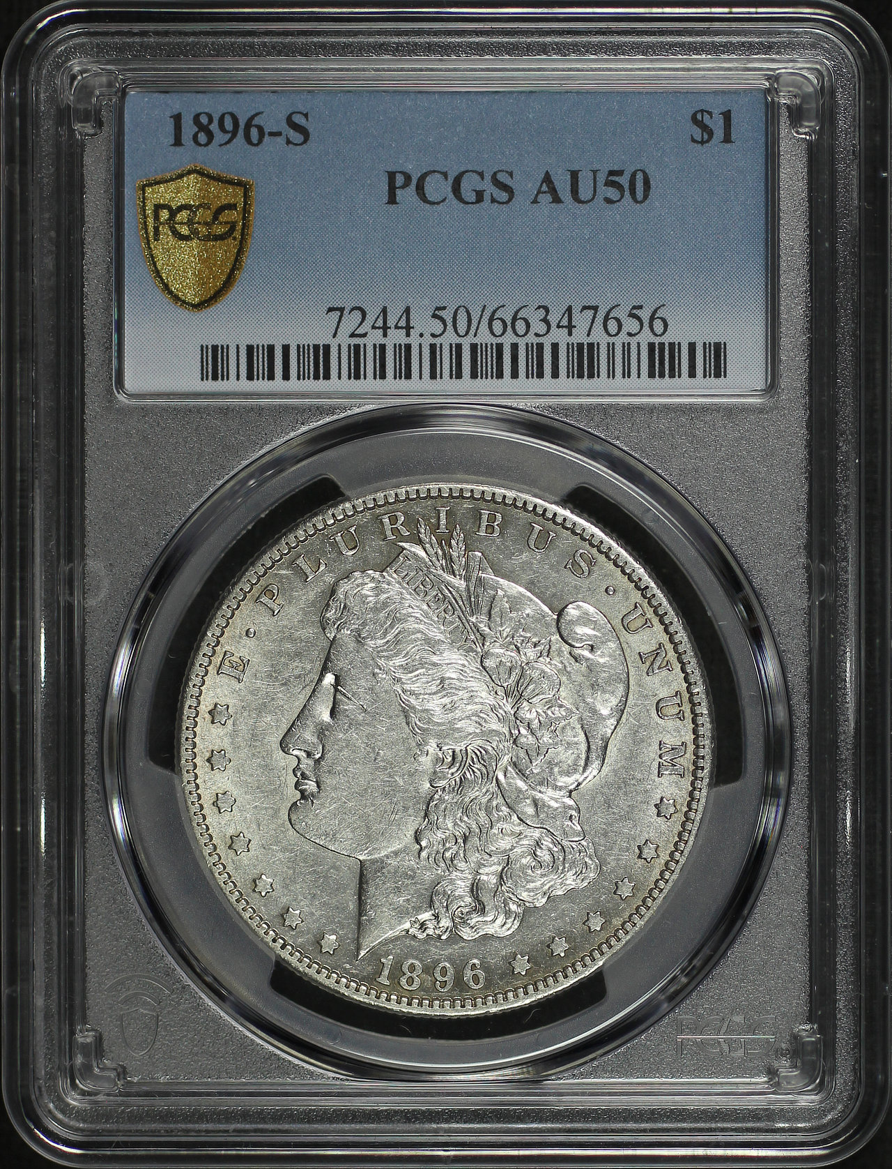 Obverse of this 1896-S Morgan Dollar PCGS AU-50