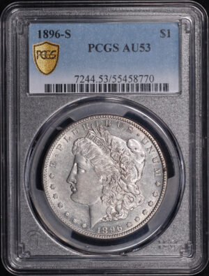 Obverse of this 1896-S Morgan Dollar PCGS AU-53