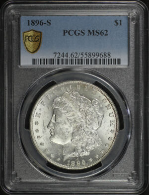 Obverse of this 1896-S Morgan Dollar PCGS MS-62