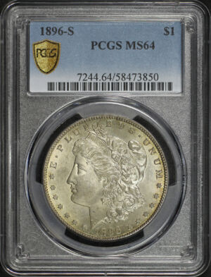 Obverse of this 1896-S Morgan Dollar PCGS MS-64