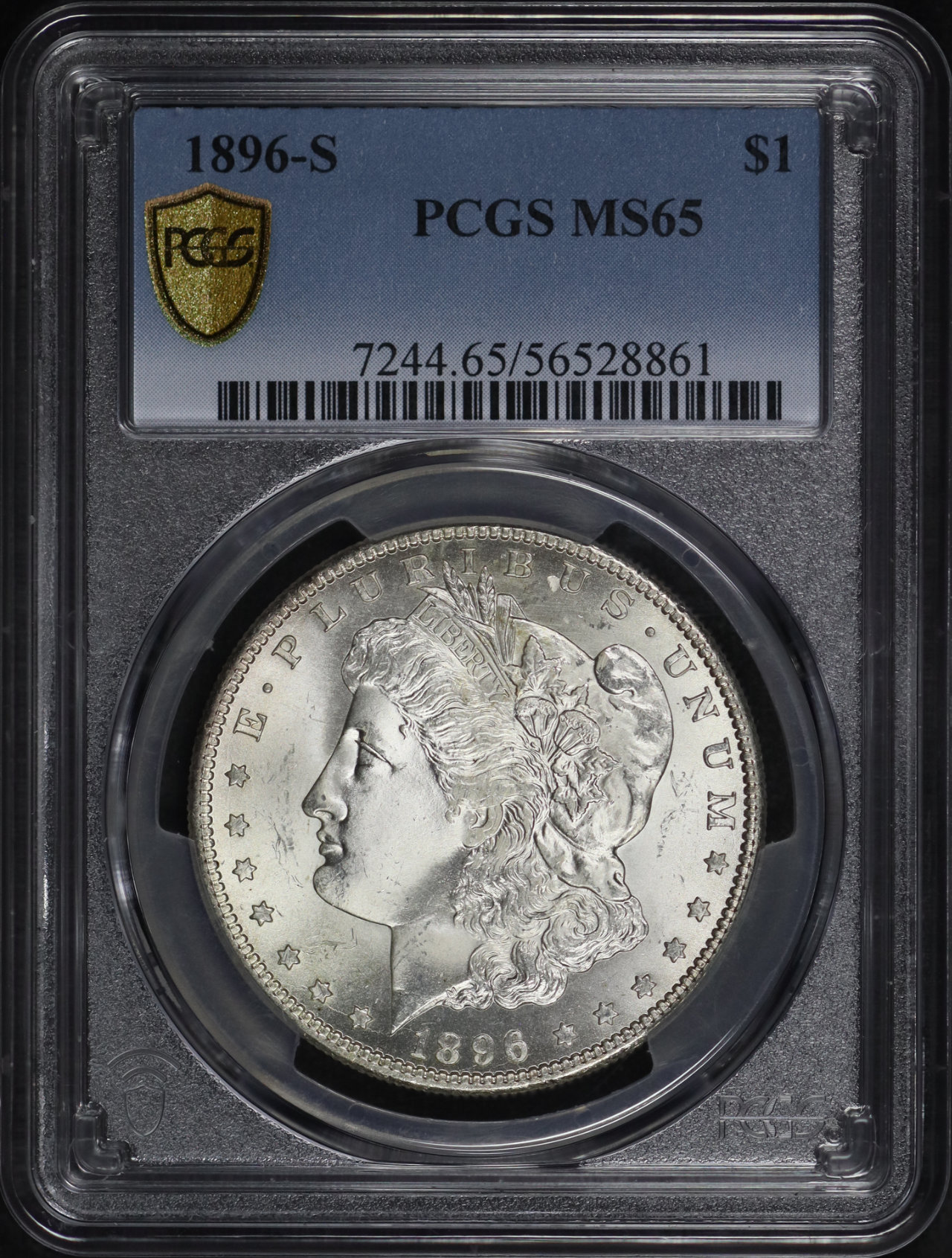 Obverse of this 1896-S Morgan Dollar PCGS MS-65