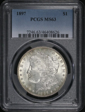 Obverse of this 1897 Morgan Dollar PCGS MS-63