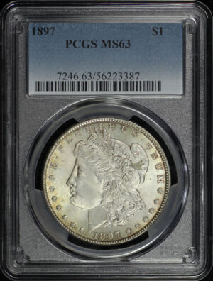 Obverse of this 1897 Morgan Dollar PCGS MS-63