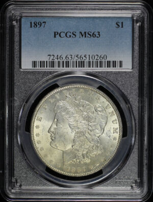 Obverse of this 1897 Morgan Dollar PCGS MS-63