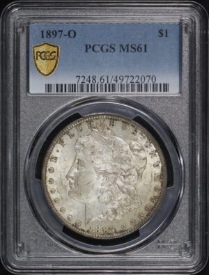 Obverse of this 1897-O Morgan Dollar PCGS MS-61