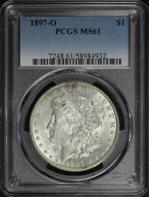 Obverse of this 1897-O Morgan Dollar PCGS MS-61