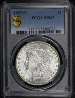 Obverse of this 1897-O Morgan Dollar PCGS MS-62