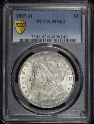Obverse of this 1897-O Morgan Dollar PCGS MS-62