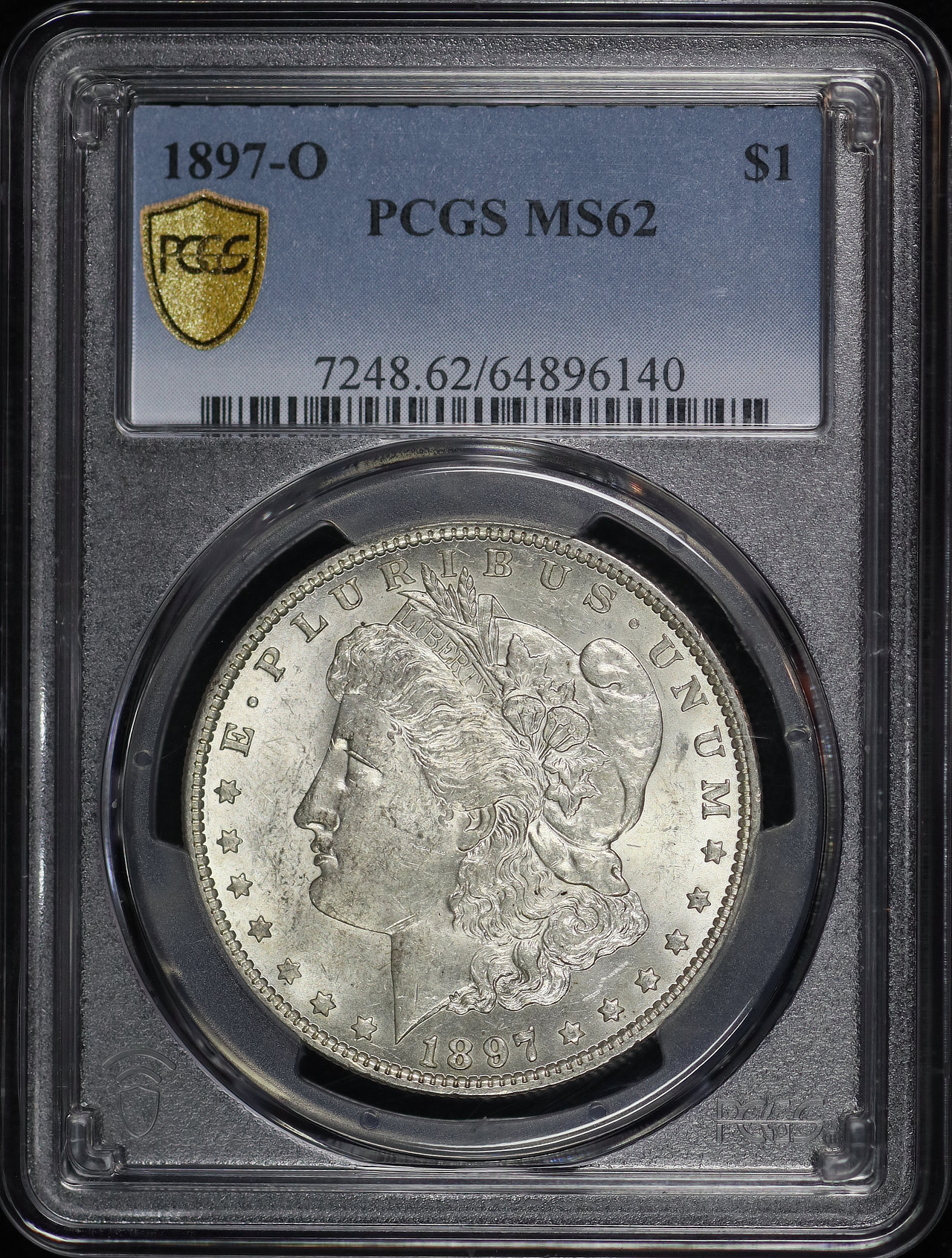 Obverse of this 1897-O Morgan Dollar PCGS MS-62