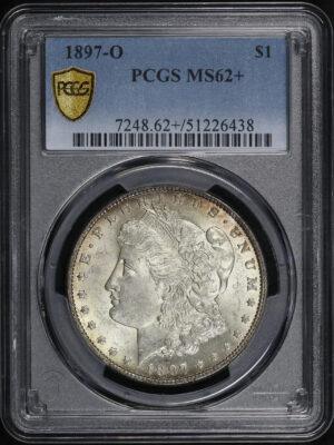 Obverse of this 1897-O Morgan Dollar PCGS MS-62+