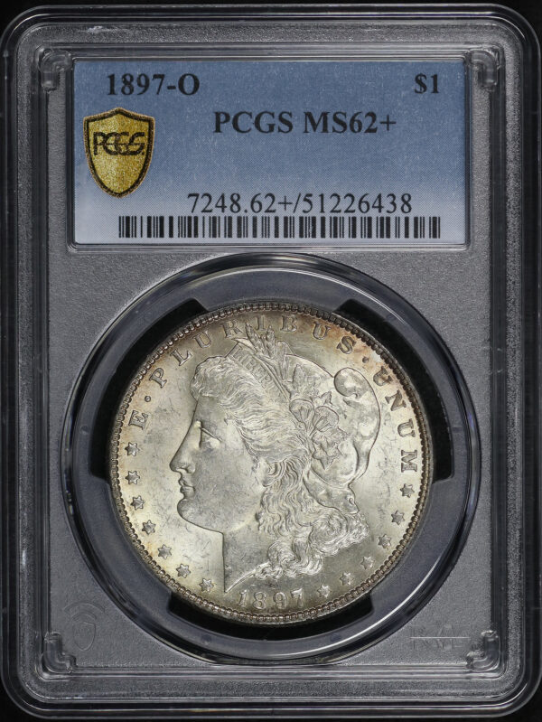 Obverse of this 1897-O Morgan Dollar PCGS MS-62+